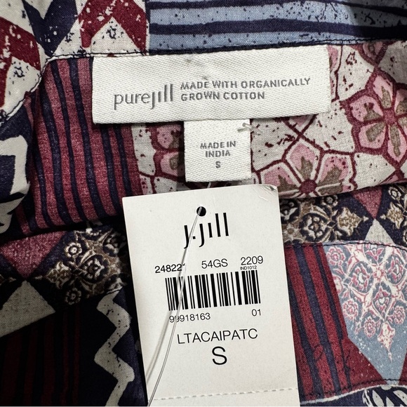 J.Jill Pure Jill Printed Lightweight Organic Cotton Top Size Small - Picture 6 of 10